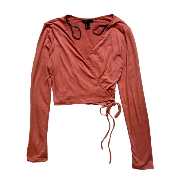 Forever 21 cotton long sleeve Wrap around - Picture 1 of 5